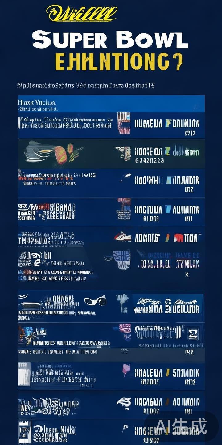 超级碗博彩涵盖多个方面，包括胜负预测、让分盘、总分